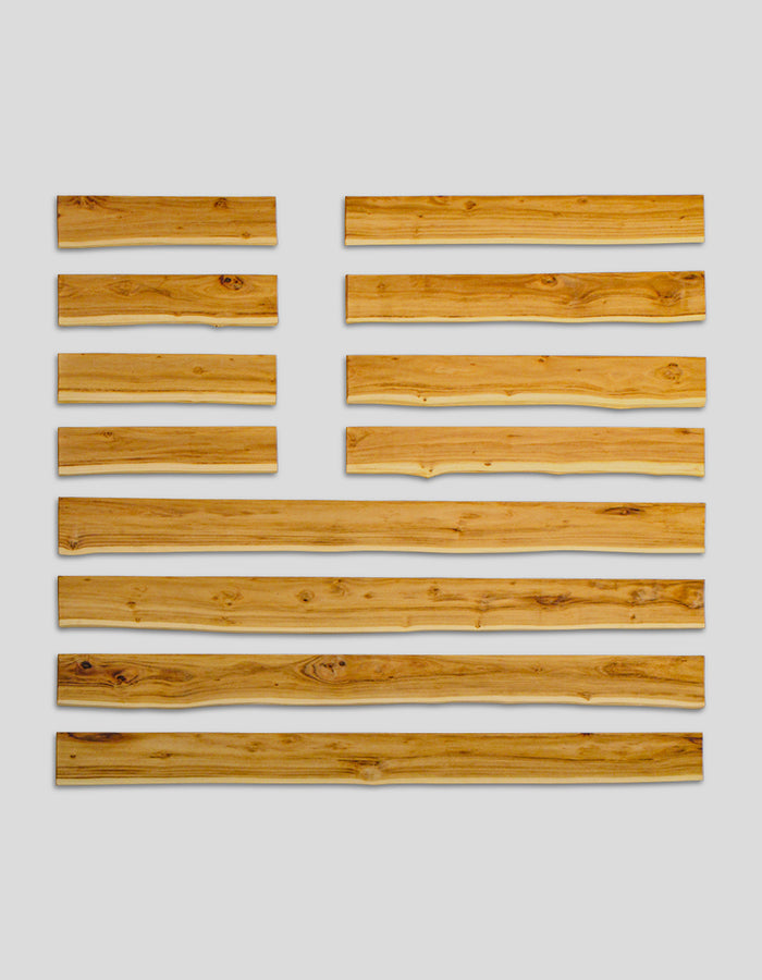 Schindel-Lamellen (einseitig besäumt) rau aus Robinienholz