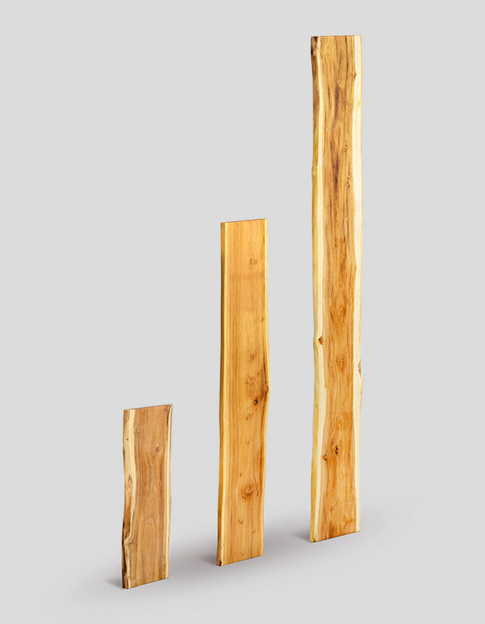 Zaunbretter Baumkante (unbesäumt), geschliffen, Enden nicht angeschrägt aus Robinienholz