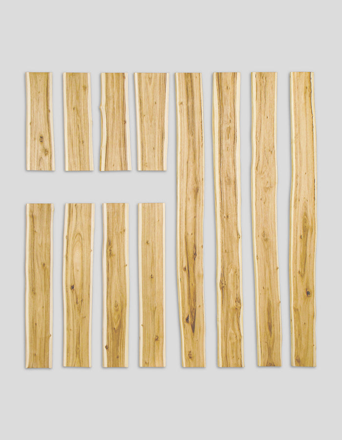 Baumkante-Lamellen (unbesäumt) geschliffen aus Robinienholz