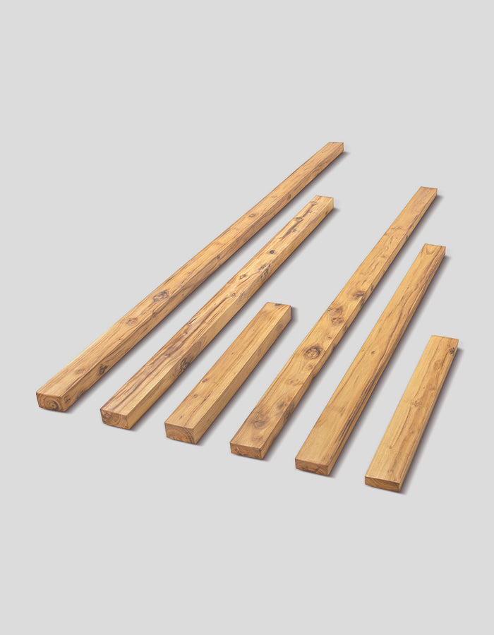 Zaunriegel rechteckig (besäumt), gehobelt und gefast aus Robinienholz