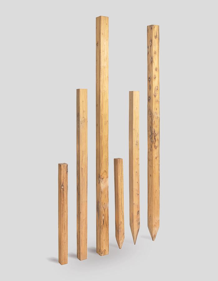 Vierkantpfosten gehobelt und gefast, oben gerade aus Robinienholz