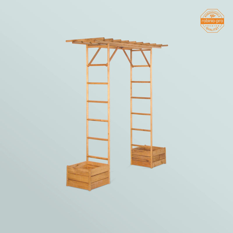 robinia-pro ROSENBOGEN aus Holz, mit Hochbeet