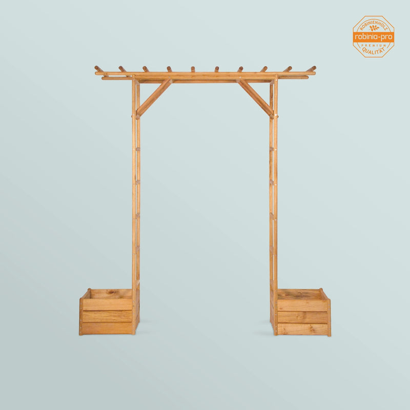 robinia-pro ROSENBOGEN aus Holz, mit Hochbeet