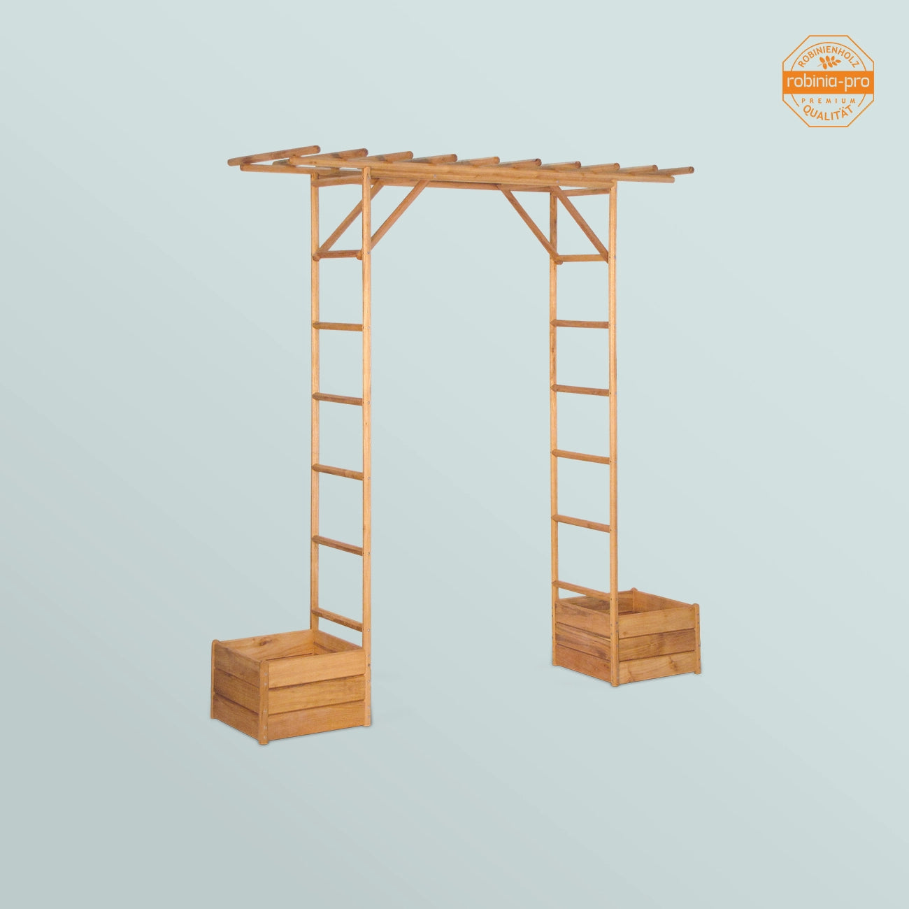 robinia-pro ROSENBOGEN aus Holz, mit Hochbeet