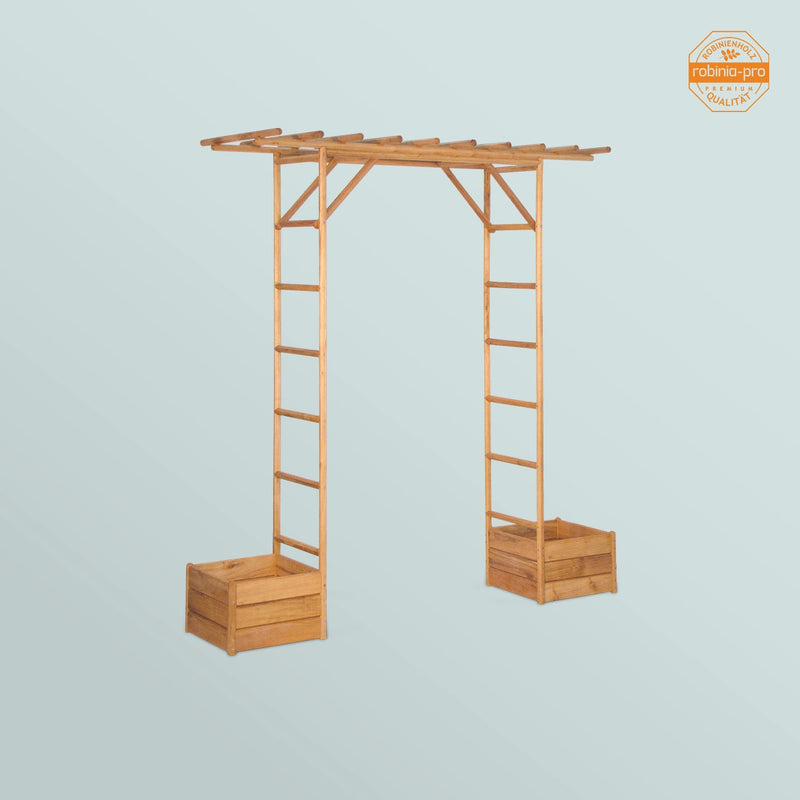 robinia-pro ROSENBOGEN aus Holz, mit Hochbeet