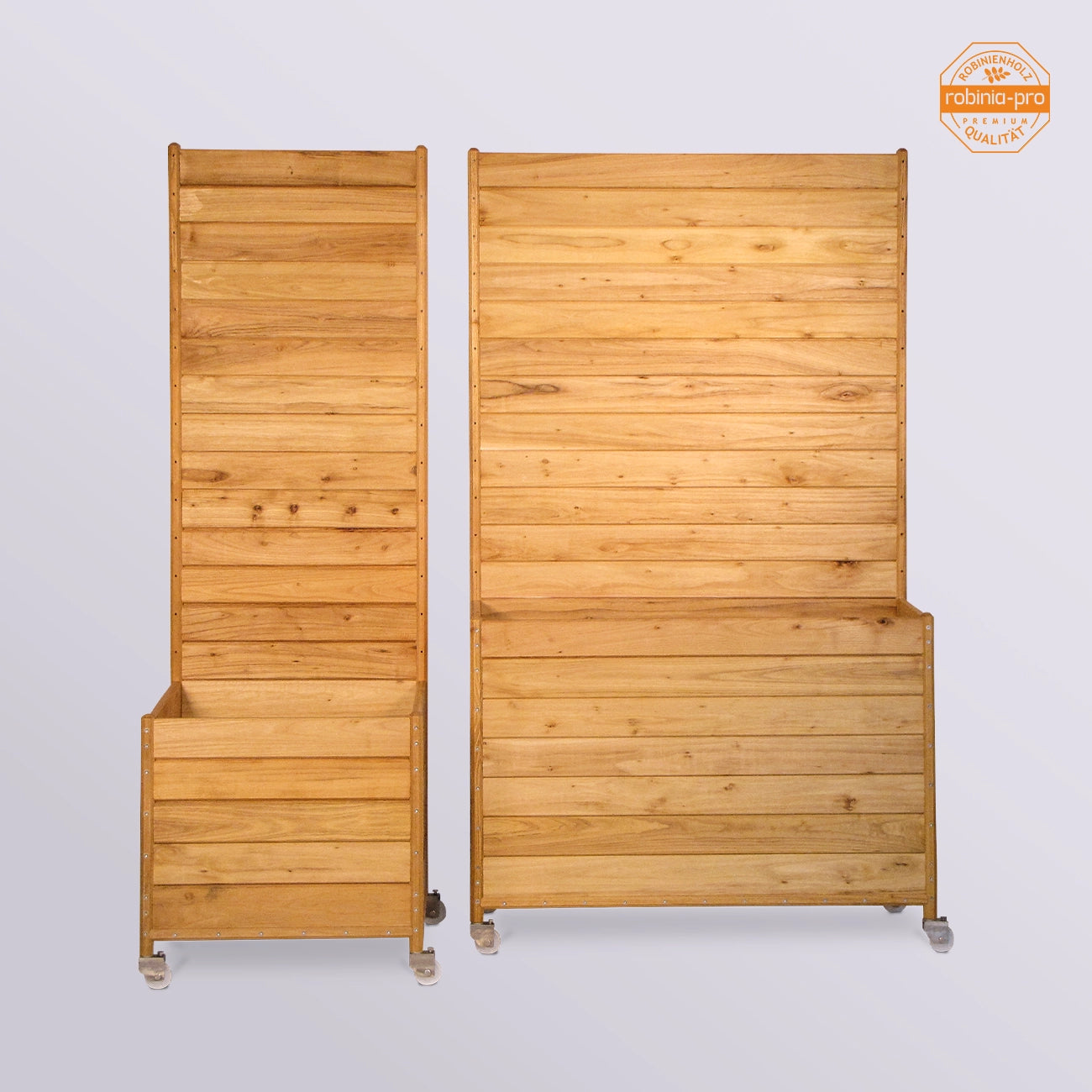 sichtschutz mit aufbewahrung robinia-pro PFLANZKASTEN mit SICHTSCHUTZ, auf Rollen – robinia24