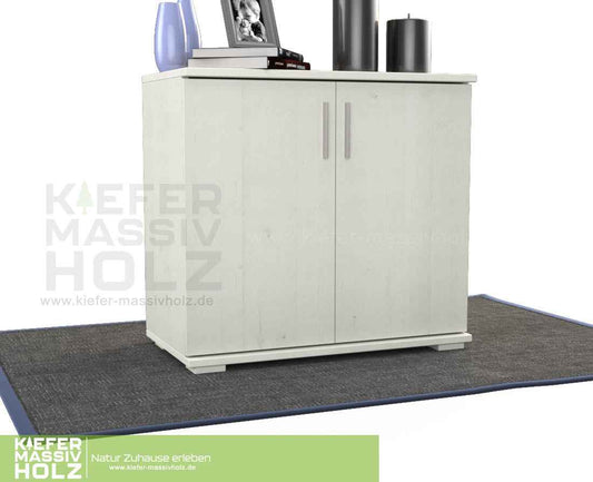 Nobis Kommode Massivholz | Sideboard Anrichte | 2-Türig | 90cm hoch | 100% Bio Kiefer Massivholz
