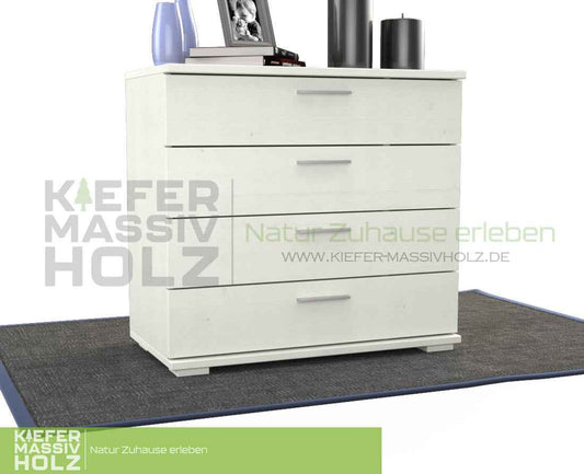 Nobis Kommode aus Kiefer Massivholz | Sideboard Anrichte mit 4 Schubladen aus 100% Bio Holz