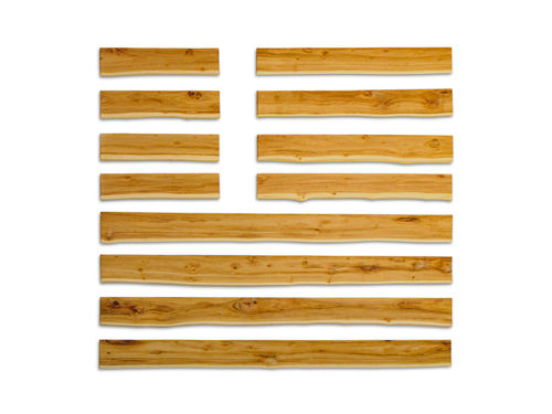 Fassaden-Holzlamellen Schindel (einseitig besäumt) rau