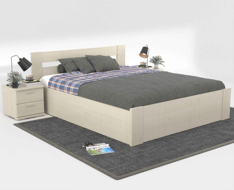 Nobis Kieferbett mit Bettkasten aus Massivholz | 100% Bio-Bett inkl. Lattenrost