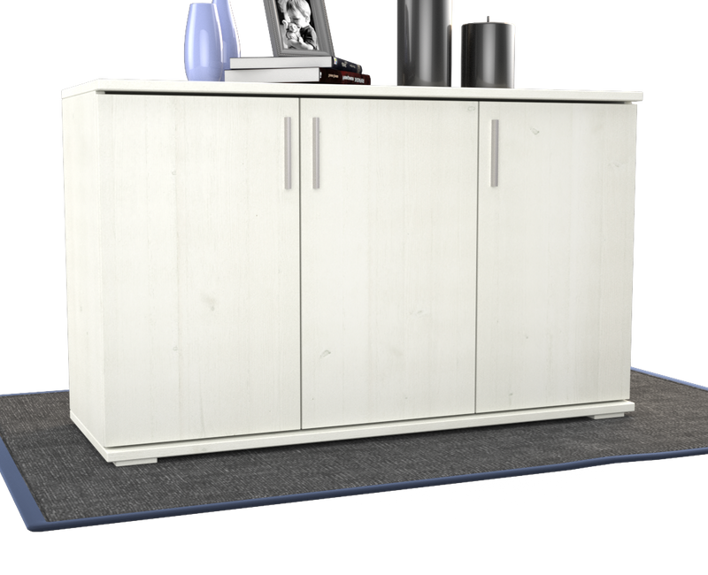 Nobis Kommode Bio Kiefer Massivholz | 3-Türig Sideboard mit Regalböden aus 100% Bio Kiefer