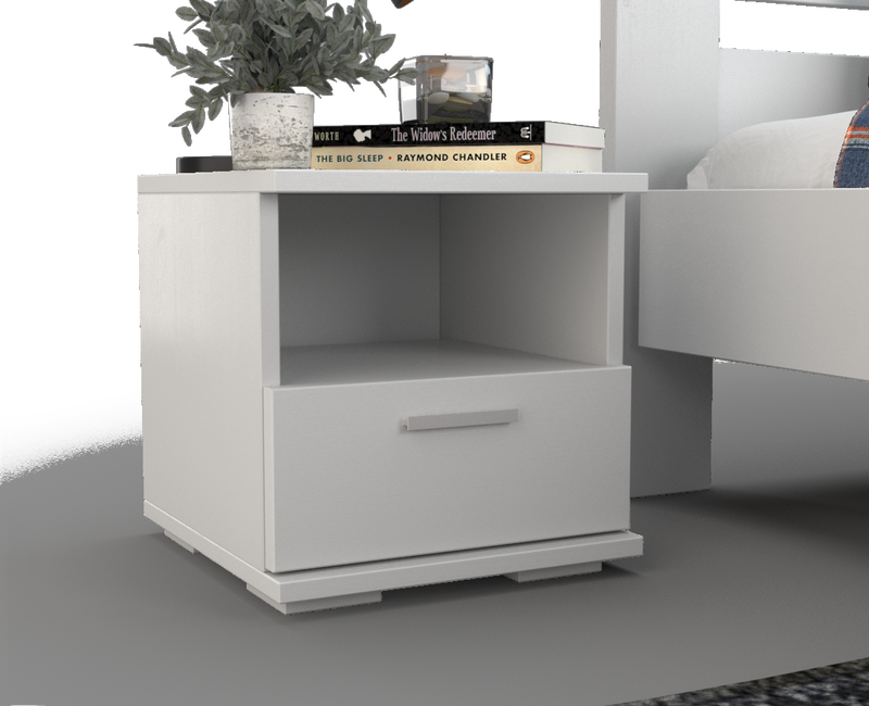 Nobis Kiefer Massivholz Nachttisch mit 1 Schublade und Regal | 100% Bio Kiefer