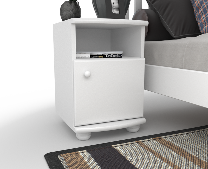 Claudia Kiefer Nachttisch Massivholz | Nachtschrank mit 1 Regal und 1 Tür | 100% Bio Kiefer