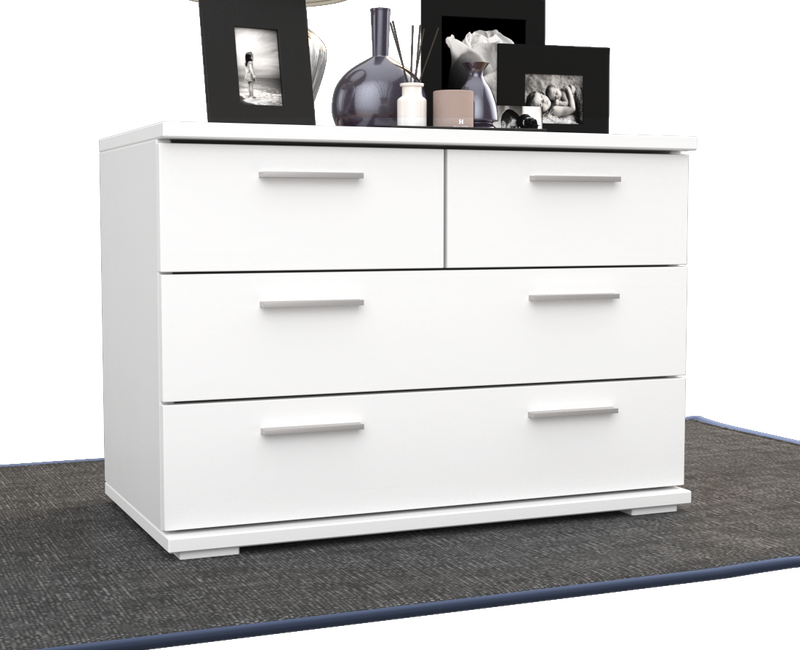 Nobis Kommode aus Bio Kiefer | Sideboard | Anrichte mit 4 Schubladen | 57 cm hoch | 100% Massivholz