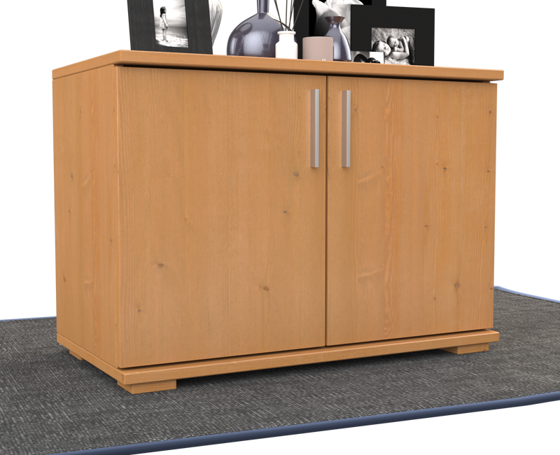 Nobis Kommode Bio Kiefer Massivholz 2-türig | 57cm hoch | Handgefertigt