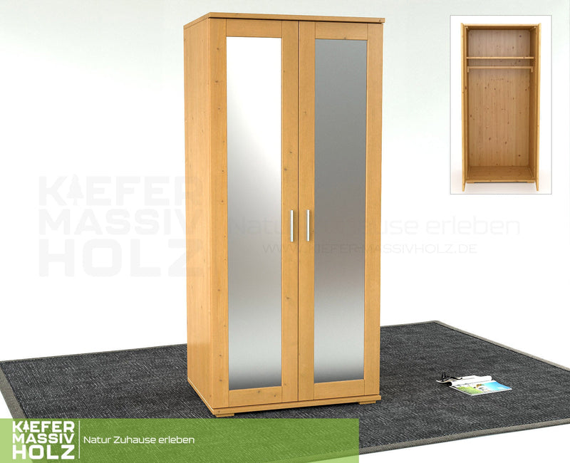 Nobis Spiegeltürenschrank Bio Kiefer – Stilvoller und praktischer Kleiderschrank für Ihr Zuhause