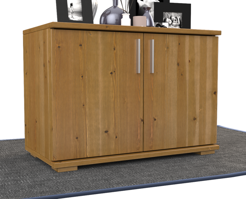 Nobis Kommode Bio Kiefer Massivholz 2-türig | 57cm hoch | Handgefertigt