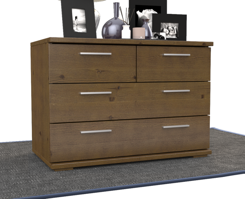 Nobis Kommode aus Bio Kiefer | Sideboard | Anrichte mit 4 Schubladen | 57 cm hoch | 100% Massivholz