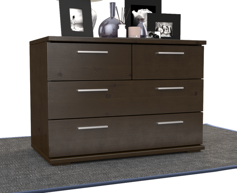 Nobis Kommode aus Bio Kiefer | Sideboard | Anrichte mit 4 Schubladen | 57 cm hoch | 100% Massivholz