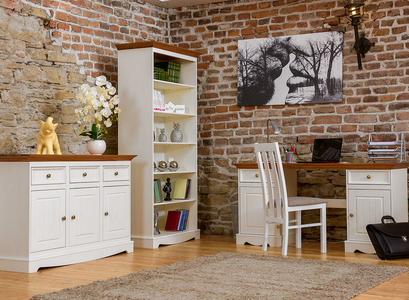 Bologna Elegante Schreibtisch – Weiß & Eichenoptik für Ihr Homeoffice