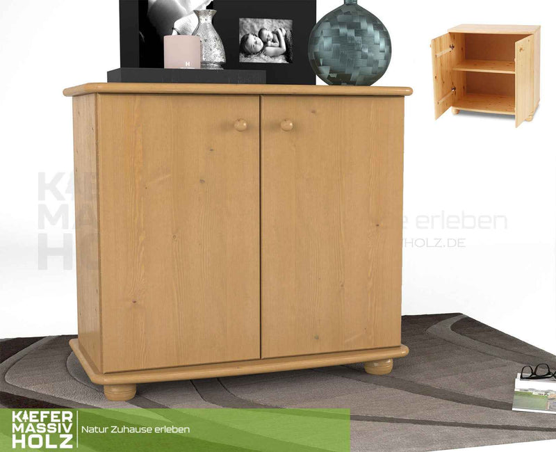 Claudia Kommode Bio Kiefer | Massivholz Sideboard | 2-Türig Anrichte aus 100% Kiefer