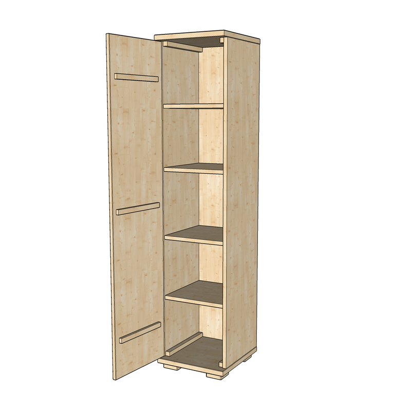 Nobis Kleiderschrank Bio Kiefer | 59 cm Tiefe 1-Türig mit Regalen aus 100% massivem Kiefernholz