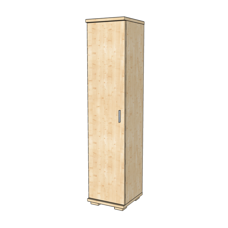 Nobis Kleiderschrank Bio Kiefer | 59 cm Tiefe 1-Türig mit Kleiderstange aus 100% Bio Kiefer Massivholz