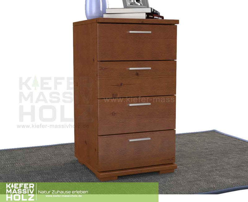 Nobis Schubladenkommode Bio Kiefer Sideboard | 4-Schubladen | 74cm hoch | 100% Massivholz