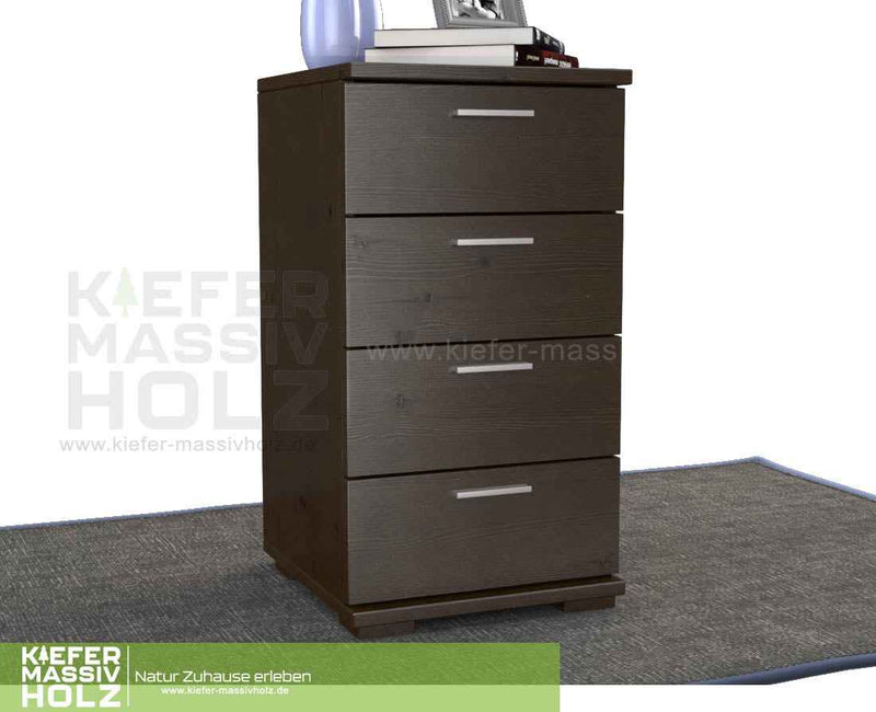 Nobis Schubladenkommode Bio Kiefer Sideboard | 4-Schubladen | 74cm hoch | 100% Massivholz