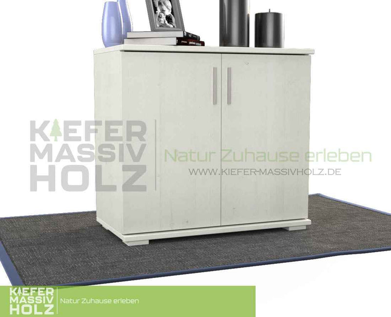 Nobis Kommode Massivholz | Sideboard 2-türig aus 100% Bio Kiefer | 74cm hoch
