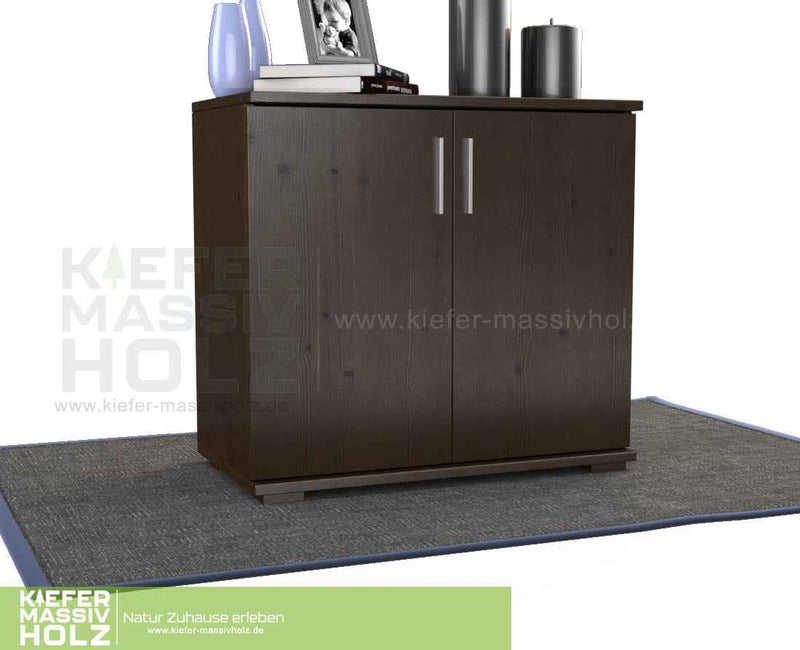 Nobis Kommode Massivholz | Sideboard Anrichte | 2-Türig | 90cm hoch | 100% Bio Kiefer Massivholz