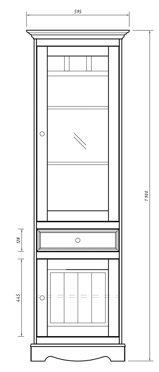 Bologna Elegante Vitrine Graphit Eiche – Stilvolle Aufbewahrung für Ihr Zuhause