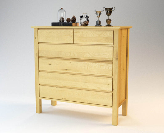 Sideboard aus Holz, Model FLORANCE, Birke, mit Schubladen