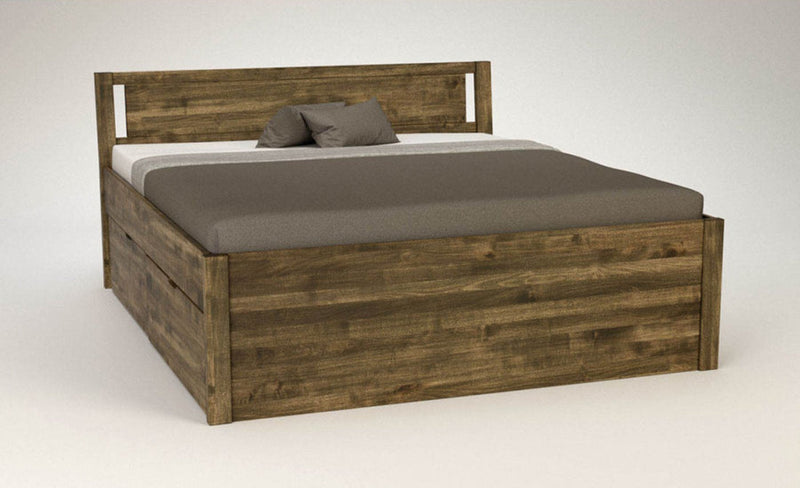 Bett aus Holz, Model PENDENZA-VERSO, Birke, mit 4 x Bettschubladen