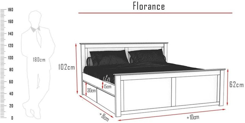 FLORANCE Massivholzbett mit Schubladen – Stilvolles Design trifft Funktionalität
