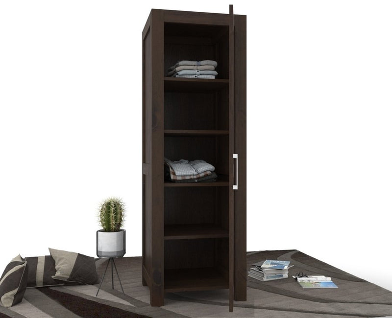 NATURA Kleiderschrank 1-Türig mit Regale Massivholz