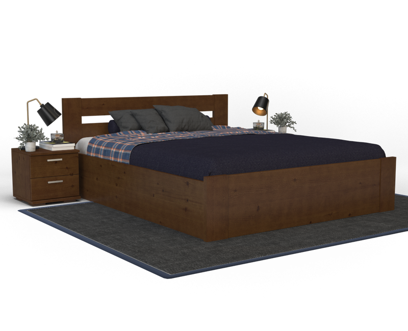 Nobis Kieferbett mit Bettkasten aus Massivholz | 100% Bio-Bett inkl. Lattenrost