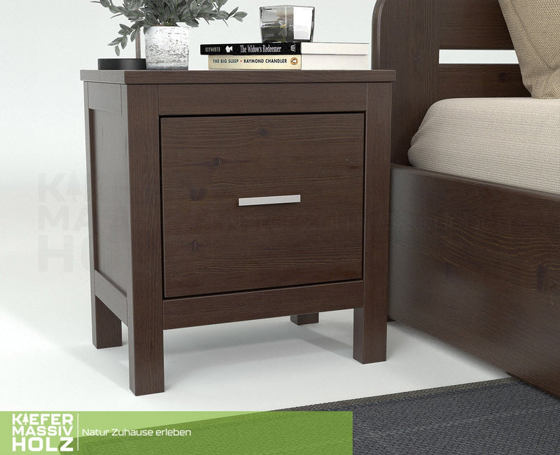 SALE – Nachttisch aus Kiefernholz mit Schublade – Premium Line Natur